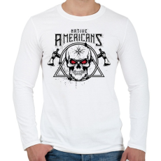 PRINTFASHION Amerika őslakosok - Native Americans - Férfi hosszú ujjú póló - Fehér