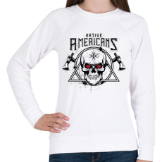 PRINTFASHION Amerika őslakosok - Native Americans - Női pulóver - Fehér
