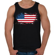 PRINTFASHION Amerika zászló - Férfi atléta - Fekete
