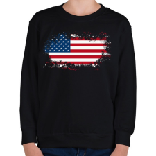 PRINTFASHION Amerika zászló - Gyerek pulóver - Fekete gyerek pulóver, kardigán