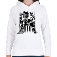 PRINTFASHION Amerikai focista - Női kapucnis pulóver - Fehér