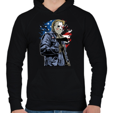 PRINTFASHION Amerikai gyilkos - Férfi kapucnis pulóver - Fekete