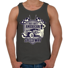 PRINTFASHION Amerikai hot rod - Férfi atléta - Sötétszürke atléta, trikó