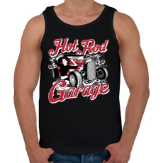PRINTFASHION Amerikai Hot Rod Garázs - Férfi atléta - Fekete