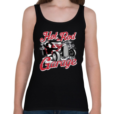 PRINTFASHION Amerikai Hot Rod Garázs - Női atléta - Fekete