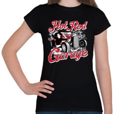 PRINTFASHION Amerikai Hot Rod Garázs - Női póló - Fekete