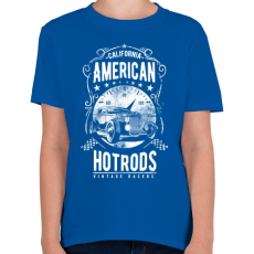 PRINTFASHION Amerikai Hotrod  - Gyerek póló - Királykék
