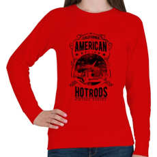 PRINTFASHION Amerikai Hotrods - Női pulóver - Piros