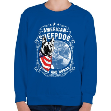 PRINTFASHION Amerikai juhászkutya  - Gyerek pulóver - Királykék