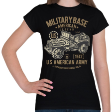 PRINTFASHION Amerikai katonai jeep - Női póló - Fekete női póló