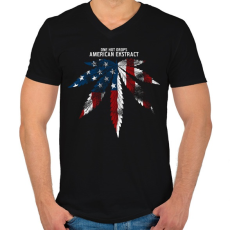 PRINTFASHION Amerikai kivonat - Férfi V-nyakú póló - Fekete