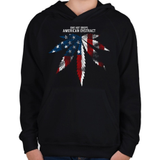 PRINTFASHION Amerikai kivonat - Gyerek kapucnis pulóver - Fekete