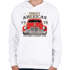 PRINTFASHION amerikai klasszikus autójelzés - Gyerek kapucnis pulóver - Fehér