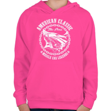 PRINTFASHION Amerikai klasszikus - Gyerek kapucnis pulóver - Fukszia gyerek pulóver, kardigán