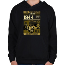 PRINTFASHION Amerikai legenda - Gyerek kapucnis pulóver - Fekete
