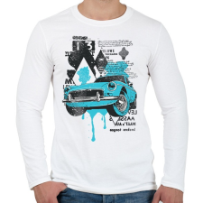 PRINTFASHION Amerikai retro sportautó 2 - Férfi hosszú ujjú póló - Fehér férfi póló