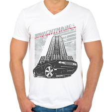 PRINTFASHION Amerikai retro sportautó 3 - Férfi V-nyakú póló - Fehér férfi póló
