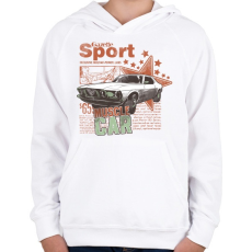 PRINTFASHION Amerikai retro sportautó - Gyerek kapucnis pulóver - Fehér
