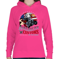 PRINTFASHION Amerikai szokás - Női kapucnis pulóver - Fukszia női pulóver, kardigán