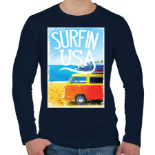 PRINTFASHION Amerikai szörfös - Férfi hosszú ujjú póló - Sötétkék férfi póló