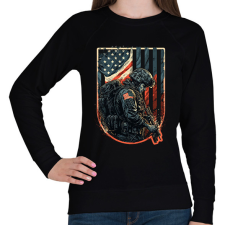 PRINTFASHION Amerikai veterán katona - Női pulóver - Fekete női pulóver, kardigán