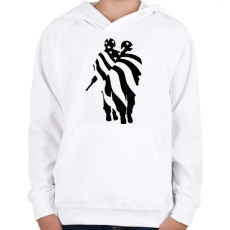 PRINTFASHION Amerikai zászló - Gyerek kapucnis pulóver - Fehér