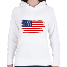 PRINTFASHION Amerikai zászló - Női kapucnis pulóver - Fehér női pulóver, kardigán