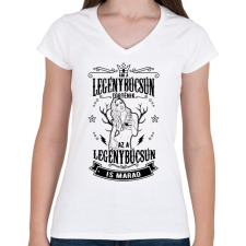 PRINTFASHION Ami a legénybúcsún marad - Női V-nyakú póló - Fehér női póló