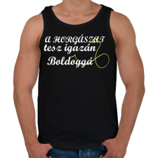 PRINTFASHION Ami igazán boldoggá tesz - Férfi atléta - Fekete atléta, trikó