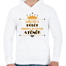 PRINTFASHION Amíg ezt a pólót hordom - Férfi kapucnis pulóver - Fehér női pulóver, kardigán