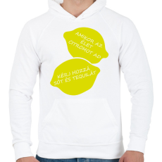 PRINTFASHION Amikor az élet citromot ad! - Férfi kapucnis pulóver - Fehér
