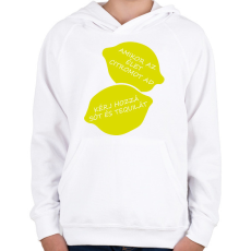 PRINTFASHION Amikor az élet citromot ad! - Gyerek kapucnis pulóver - Fehér