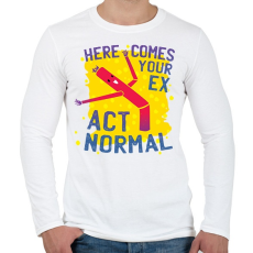 PRINTFASHION Amikor az exemet meglátom - Férfi hosszú ujjú póló - Fehér