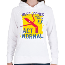 PRINTFASHION Amikor az exemet meglátom - Női kapucnis pulóver - Fehér női pulóver, kardigán