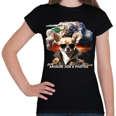 PRINTFASHION amikor jön a postás - csivi - Női póló - Fekete