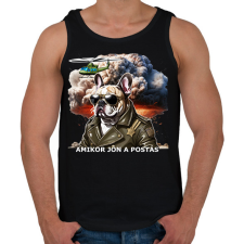 PRINTFASHION amikor jön a postás - franciabuci - Férfi atléta - Fekete atléta, trikó