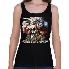 PRINTFASHION amikor jön a postás - franciabuci - Női atléta - Fekete női trikó