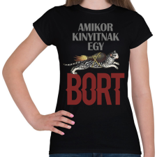 PRINTFASHION Amikor kinyitnak egy bort - Női póló - Fekete női póló