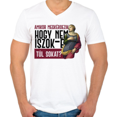 PRINTFASHION Amikor megkérdezik - fekete - Férfi V-nyakú póló - Fehér