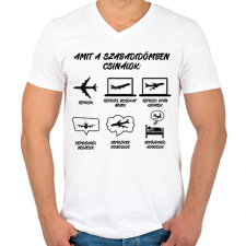 PRINTFASHION Amit a szabadidőmben csinálok - Férfi V-nyakú póló - Fehér férfi póló