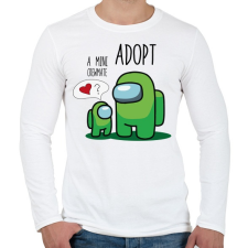 PRINTFASHION Among us adopt a mini crewmate - Férfi hosszú ujjú póló - Fehér férfi póló
