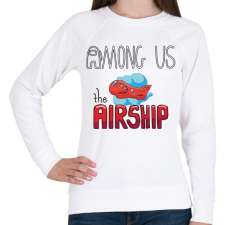 PRINTFASHION Among us airship - Női pulóver - Fehér női pulóver, kardigán
