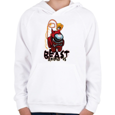 PRINTFASHION Among us beast among us 2  - Gyerek kapucnis pulóver - Fehér