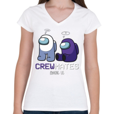 PRINTFASHION Among us crewmates 3 - Női V-nyakú póló - Fehér női póló