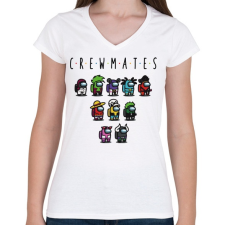 PRINTFASHION Among us - crewmates bonus - Női V-nyakú póló - Fehér női póló
