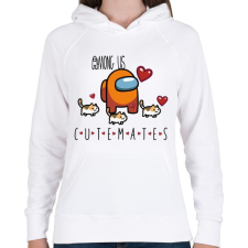 PRINTFASHION Among us crewmates - cute mates - Női kapucnis pulóver - Fehér női pulóver, kardigán