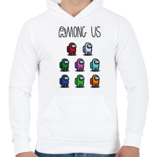 PRINTFASHION Among us crewmates  - Férfi kapucnis pulóver - Fehér férfi pulóver, kardigán