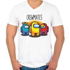 PRINTFASHION Among us - crewmates. - Férfi V-nyakú póló - Fehér