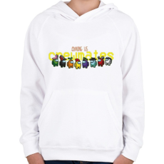 PRINTFASHION Among us Crewmates - Gyerek kapucnis pulóver - Fehér