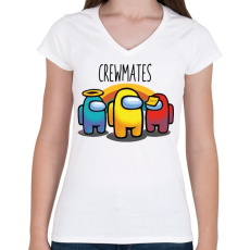 PRINTFASHION Among us - crewmates - Női V-nyakú póló - Fehér